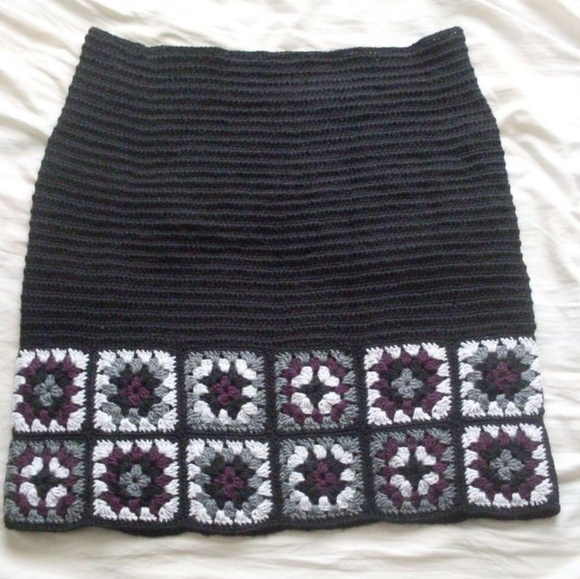 Vintage bohemian Granny square skirt - Picture 4 of 6
